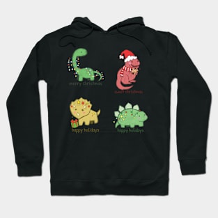 Christmas dinosaur T Rex, merry christmas Hoodie